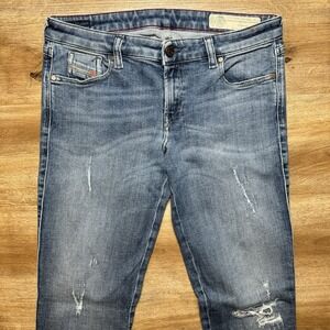 Diesel Jeans Women 30x34 Blue Gracey Super Slim Skinny Low Waist Stretch Denim